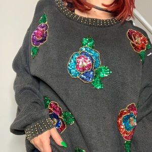 Embellished Vintage Sweater